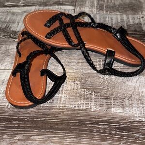 Black Braided Women's Sandals